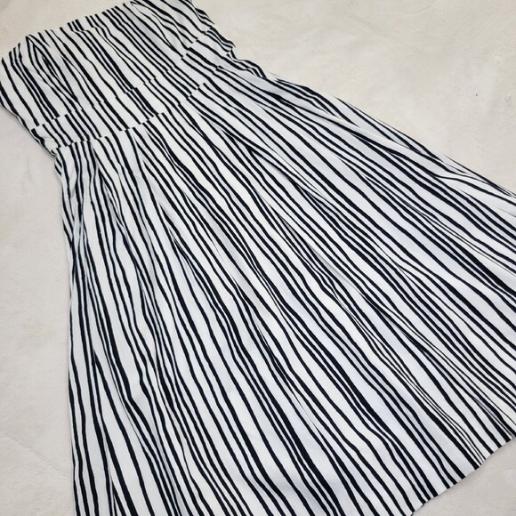 Club Monaco Striped Knee Length Dress Black White Women’s Size 0 Fit And Flare - Picture 9 of 16
